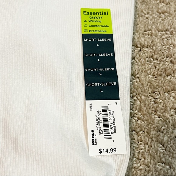 Share Tek Gear Women's Essential T-Shirt Raglan Tee Sz L Aqua Burnout White NEW - Picture 5 of 7